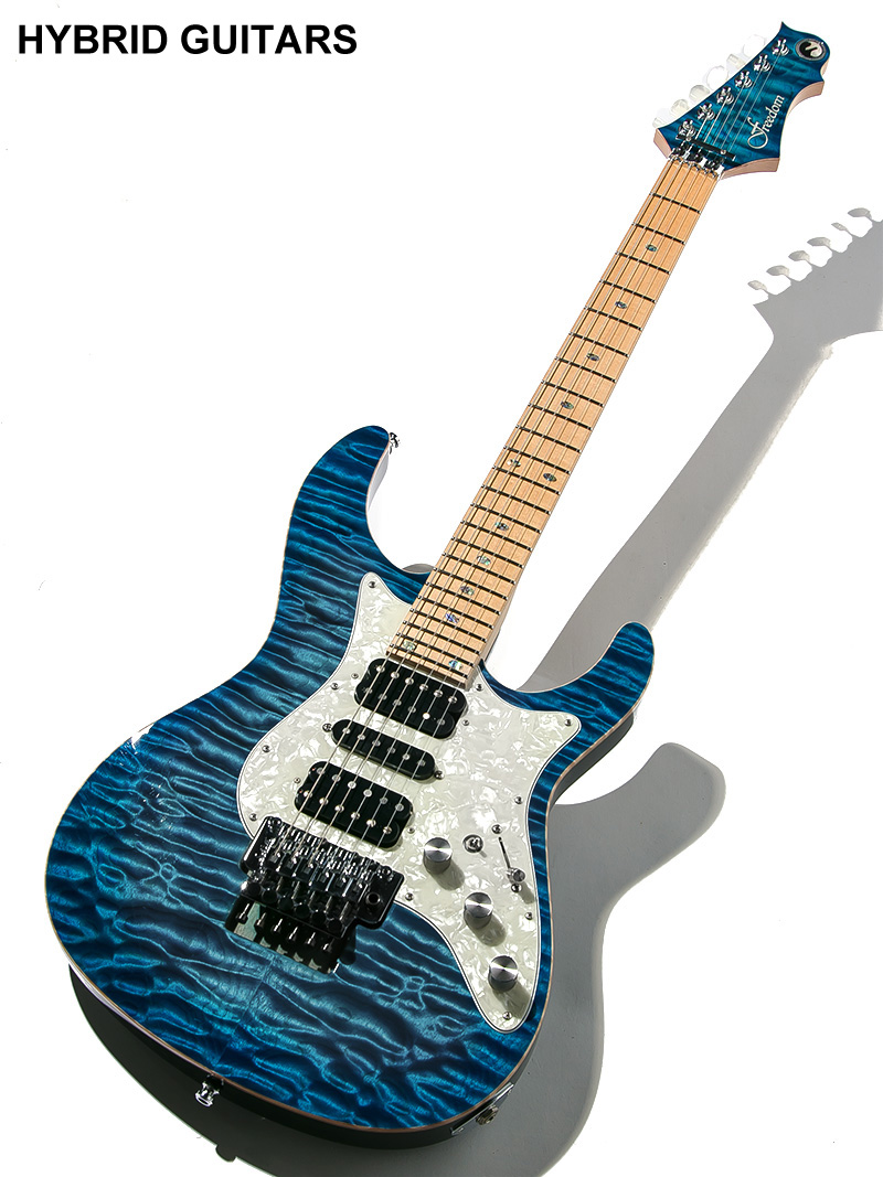 Freedom Custom Guitar Research HYDRA FRT 24F 5A Quilted Maple SER ...
