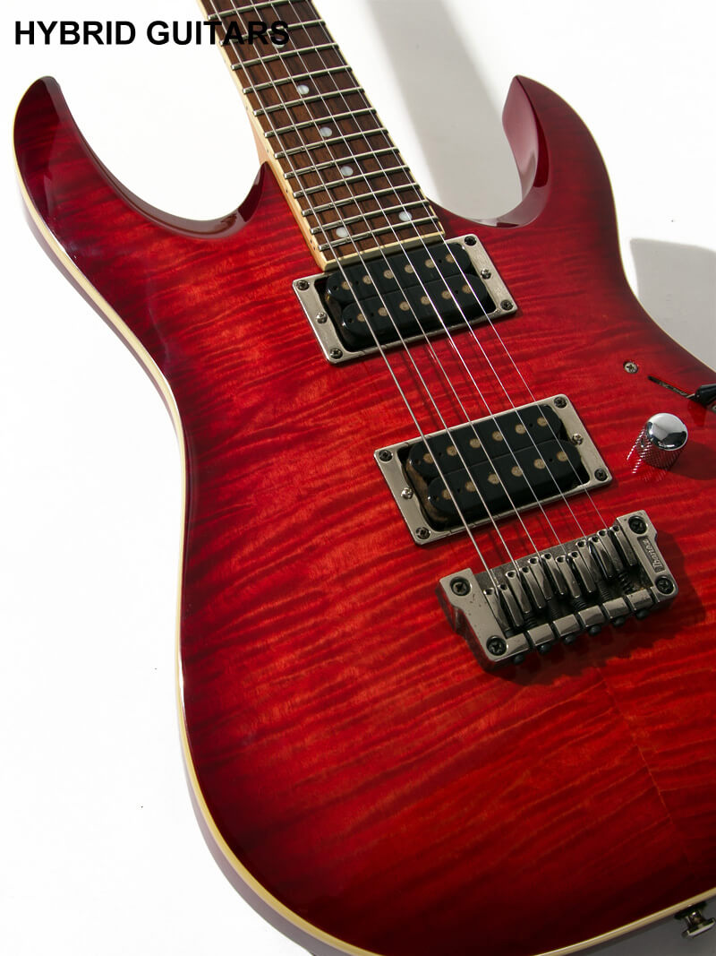 Ibanez RGA42FM Passive Mod TRB Transparent Red Burst 11