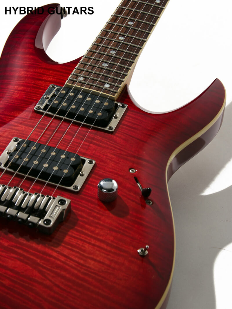 Ibanez RGA42FM Passive Mod TRB Transparent Red Burst 9