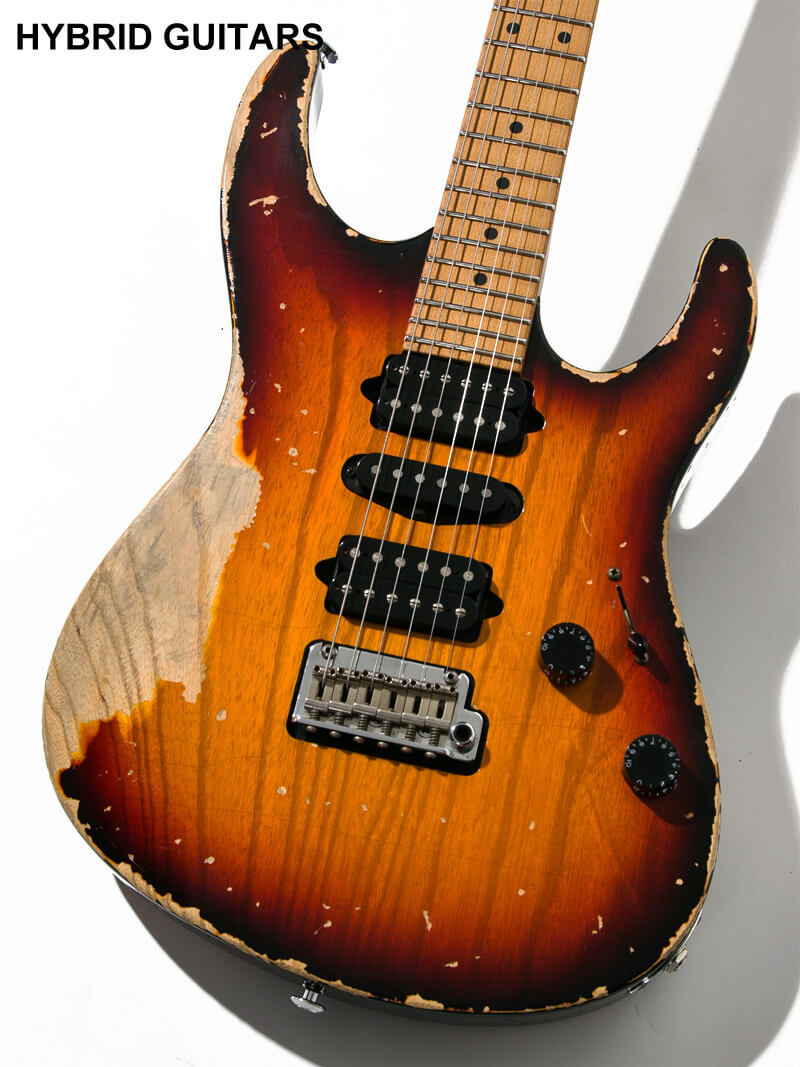 Suhr Modern Antique Extra Heavy Aging 3 Tone Burst - Guthrie Govan Tremol-No - 3