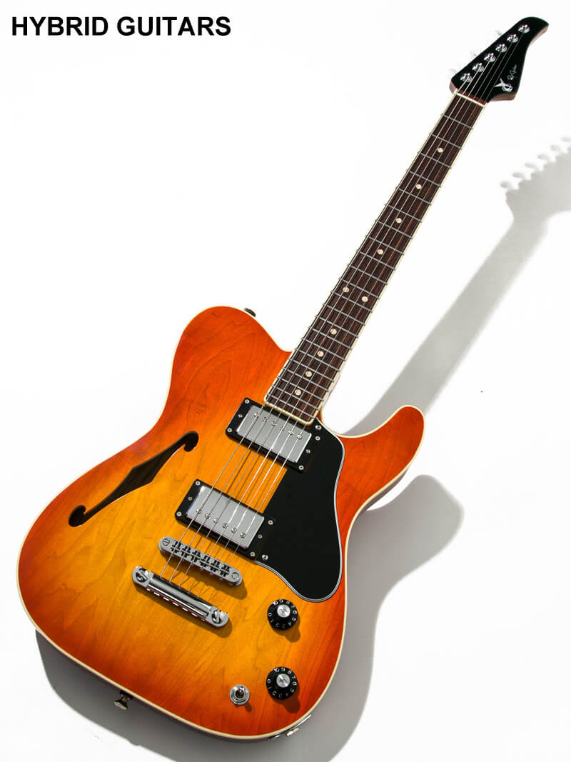 RY Guitar Korina Tele-Hollow 2H Ice Tea Burst 1